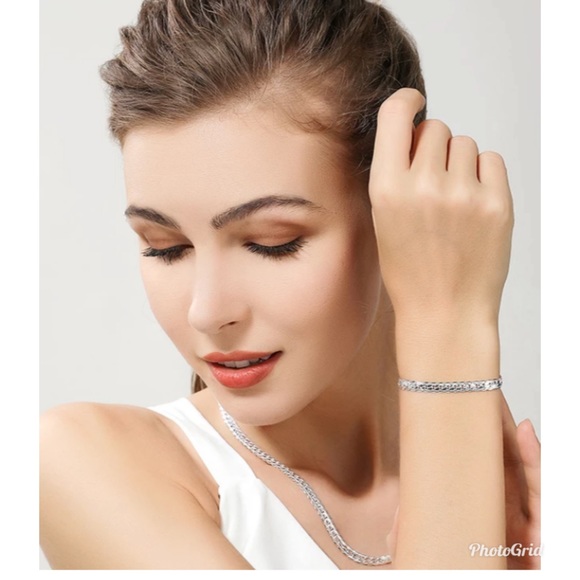 2pc 6MM Full Sideways 925 Sterling Silver Necklace - Picture 6 of 8